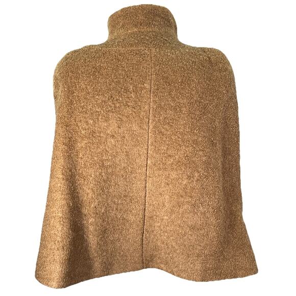 Zara Women's Camel Ochre Mohair Blend Cape Cropped Jacket Size Medium - Picture 10 of 12